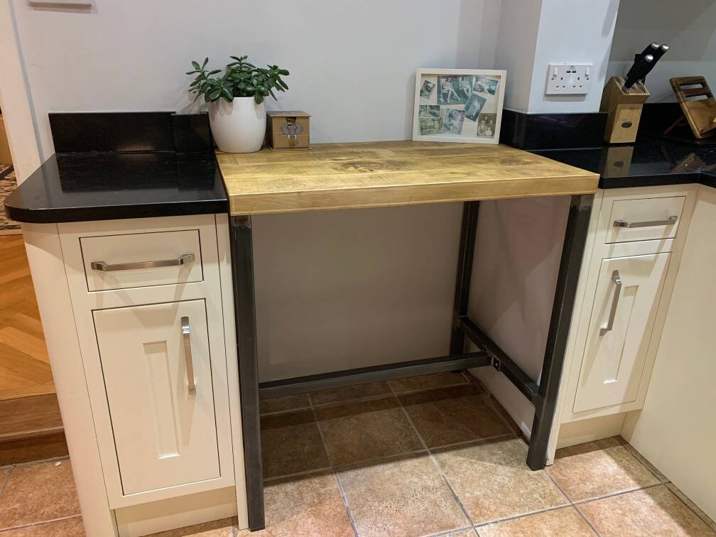 Rustic Industrial Breakfast Bar Kitchen Table Chunky Etsy UK
