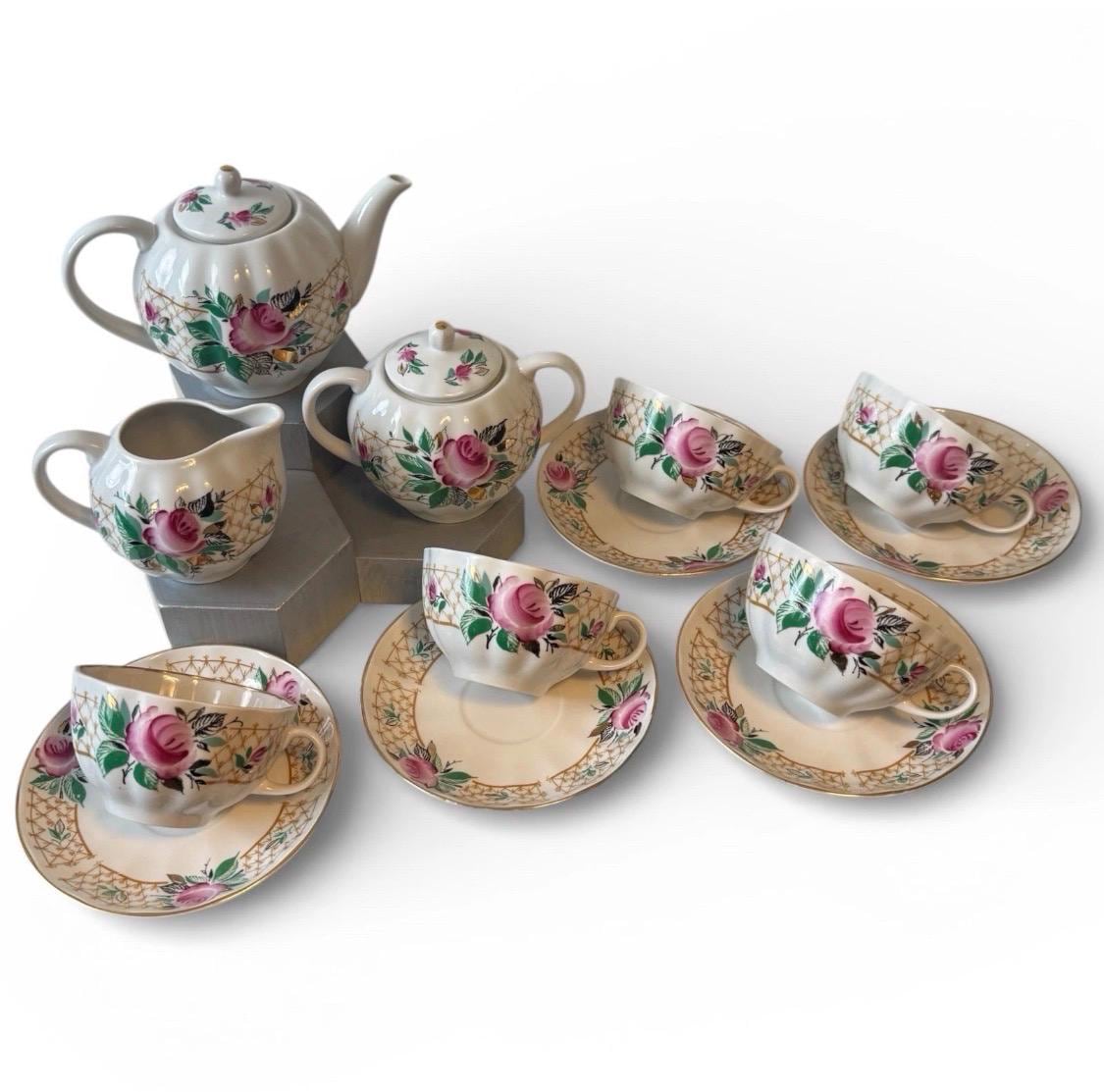Vintage Lomonosov LFZ Porcelain Tea Set 13pc Dachny/summer Evening ...