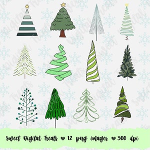 Christmas Tree Clip Art - DIGITAL DOWNLOAD