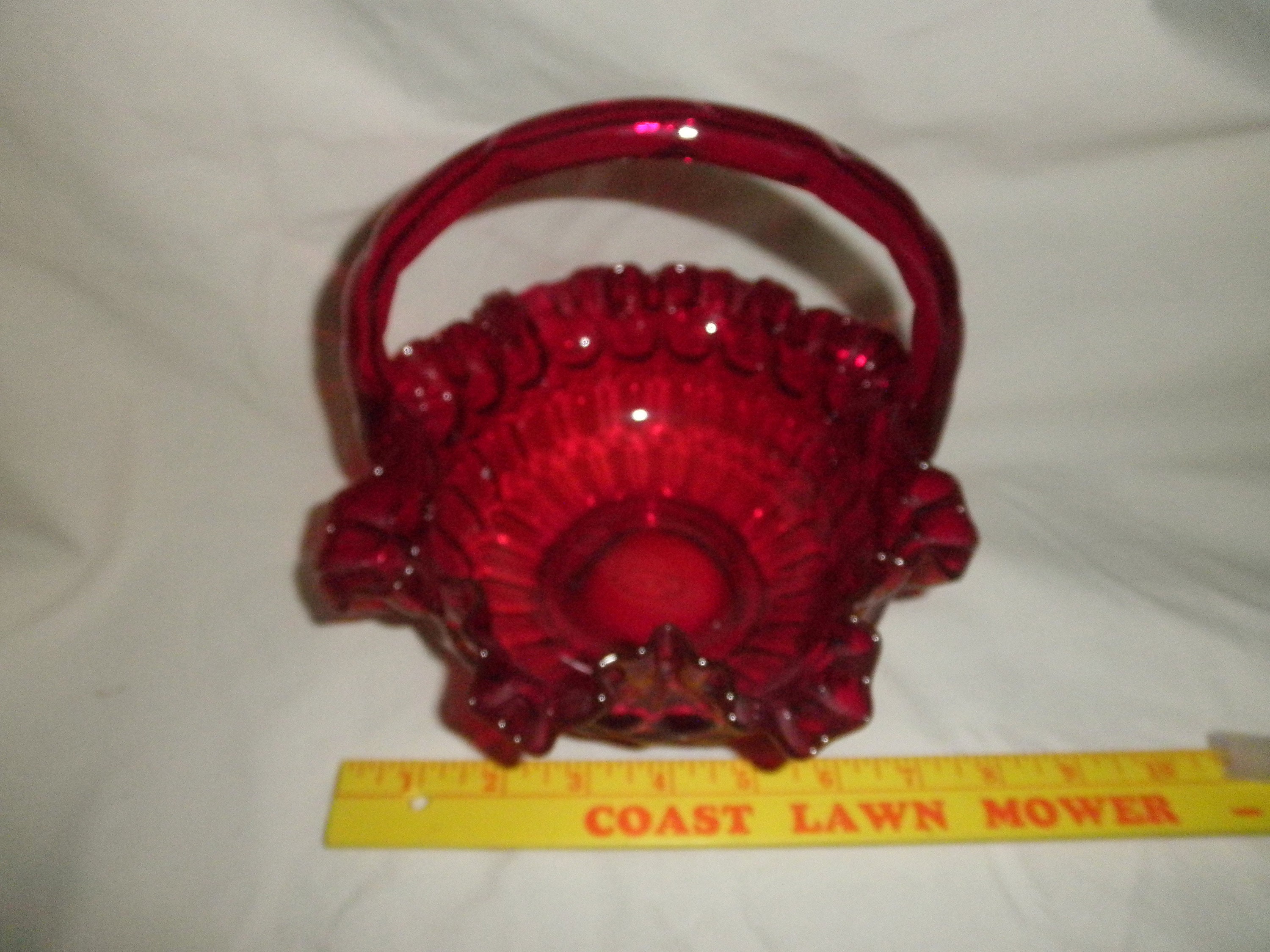 Fenton Ruby Red Glass Basket Etsy