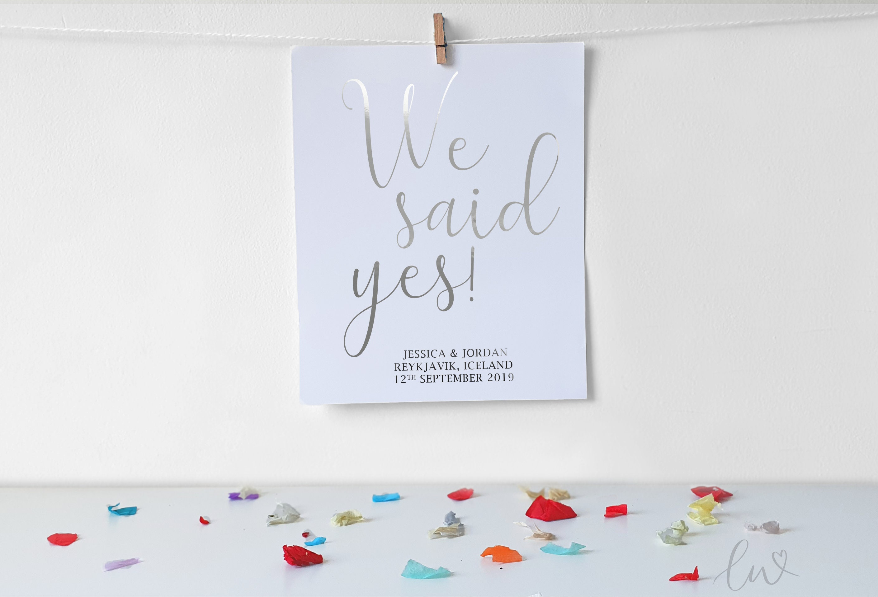 Personalized Foiled Print He Said Yes She Said Yes We - Etsy
