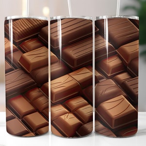 Chocolate Pattern 20oz Tumbler Wrap Sublimation Design Tumbler PNG Instant Digital Download Straight Tumbler Wrap PNG Junk Food PNG
