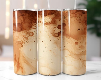 Envoltura para vaso de 20 oz con diseño de mancha de café: Diseño de sublimación sin costuras (descarga digital)