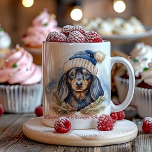Christmas Dog Pun Mug 11oz And 15oz Mug Wrap White Background Sublimation Design Mug PNG Instant Digital Download Mug Wrap PNG