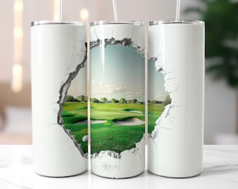 Diseño de sublimación para vaso de 20 oz con diseño de campo de golf (9,3 x 8,2 pulgadas)