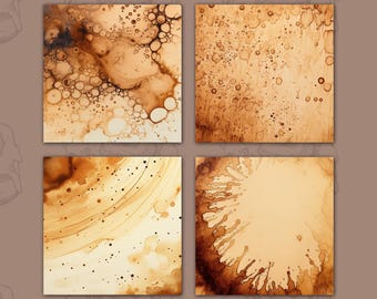 Coffee Stains Square Coaster PNG: Sublimation Designs (Digital Download)
