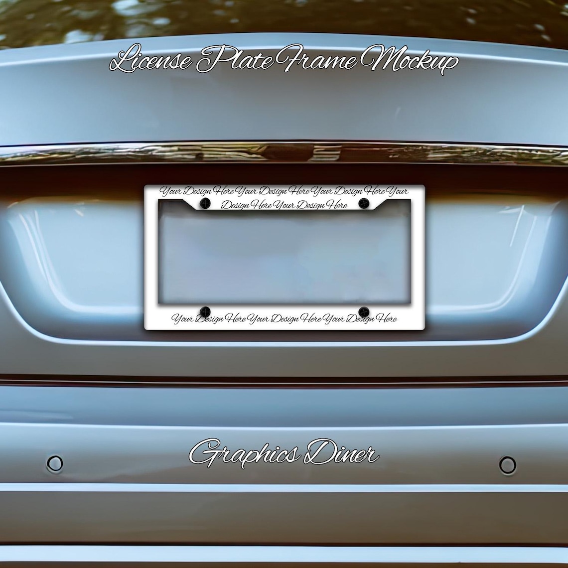 License Plate Frame Design Mockup for Displaying License Plate Frame ...
