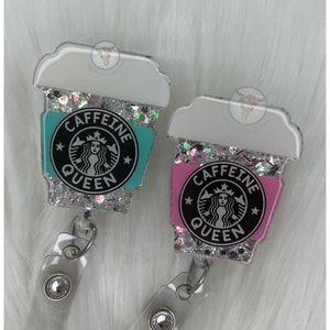 Caffeine Queen Badge Reel/ Coffee Lover Badge Reel/ Starbucks Badge Reel -   Ireland