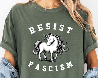 Unicorn Resist Fascism shirt, Unicorn Resist Fascism, Equality shirt, Resist Hate Unicorn, No Kings Political Activist Gift for Free Spirit