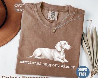 T-shirt med emotionellt stöd för Wienerhundar, rolig taxhund, present till hundägare, söt korvhund, grafisk t-shirt