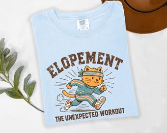 Comfort Colors® Elopement The Unexpected Workout Funny Autism Awareness Elopement Cat T-Shirt, Special Education Teacher ABA BCBA RBT Gift,