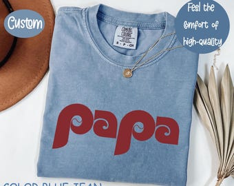 Comfort Colors® Dad T-Shirt, Retro Dad Gift, Personalized Dad Shirt, pop Vintage Graphic Tee