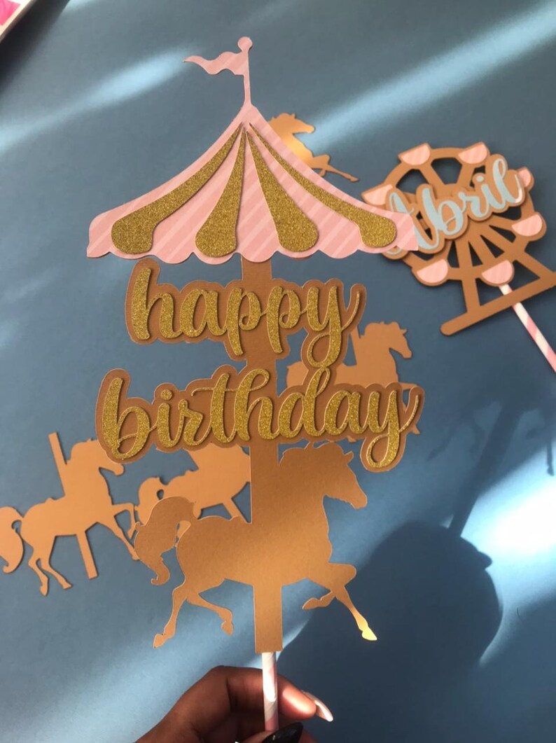 Cake Topper Carousel and Wheel of Fortune/topper Cake Svg Etsy New Zealand