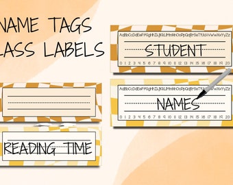 Groovy Printable Decor | Desk Name Tags  | Classroom Decor Elementary | Name Sign | classroom decor elementary