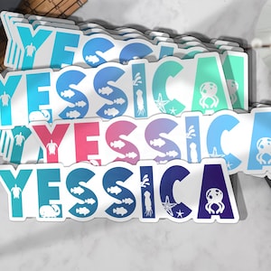 Ocean Marine Name Stickers for School | Name Stickers | Custom Name Stickers | Kids Name Stickers