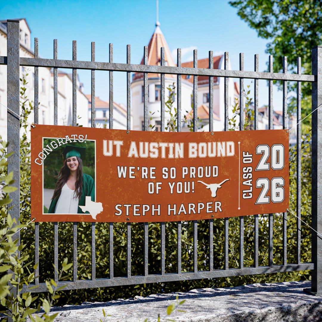 UT Austin Graduation Banner, 2026 Personalized Graduation Yard Sign ...
