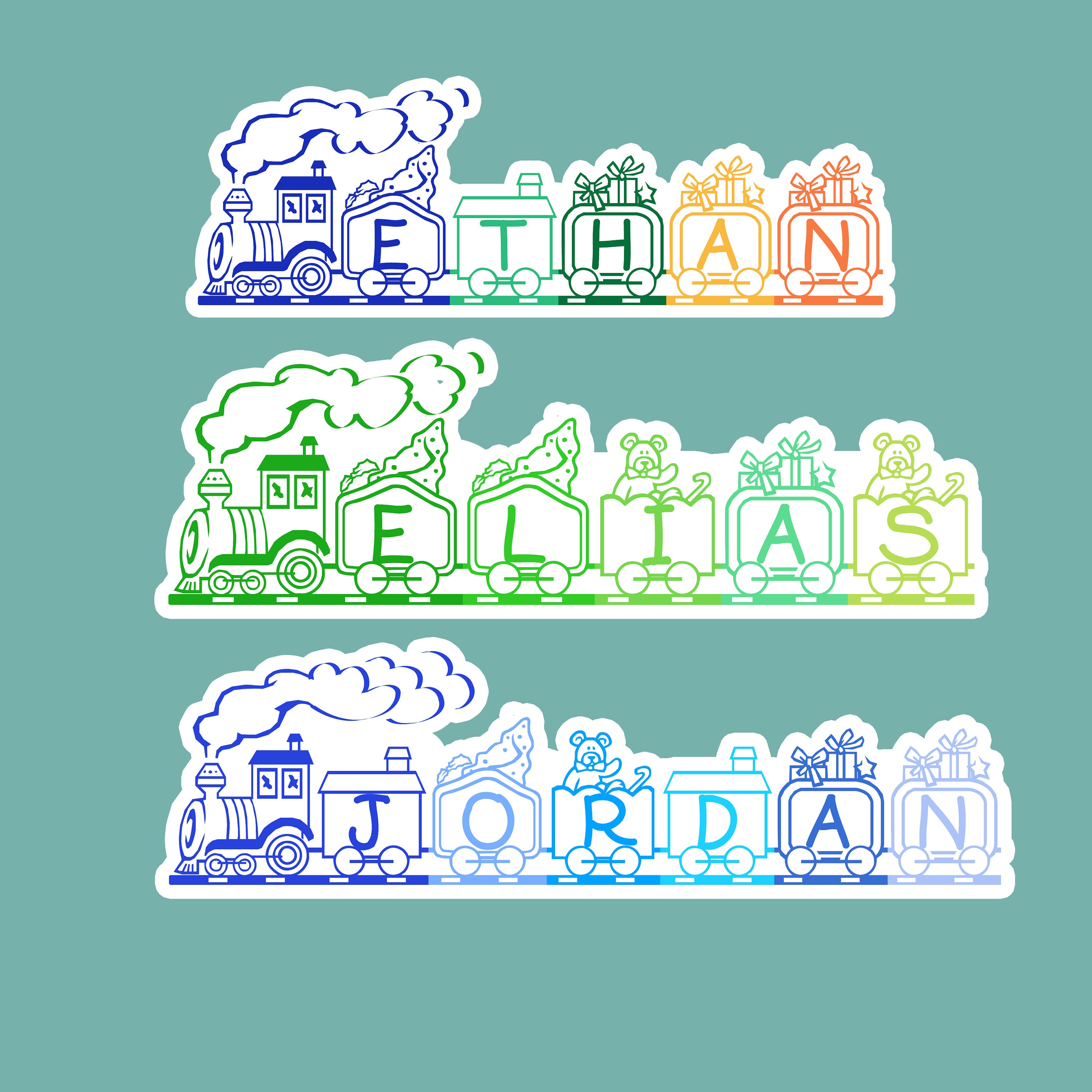 Name Stickers for School | Train Stickers | Train Name Stickers | Name ...