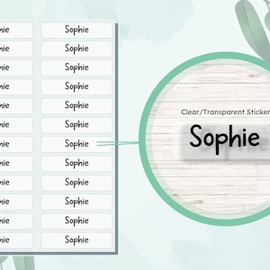 Name Stickers for School | School Supply Labels |  Clear Teacher name Stickers | Classroom Labels | Name Labels