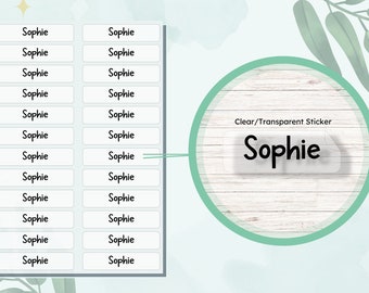 Name Stickers for School | School Supply Labels |  Clear Teacher name Stickers | Classroom Labels | Name Labels
