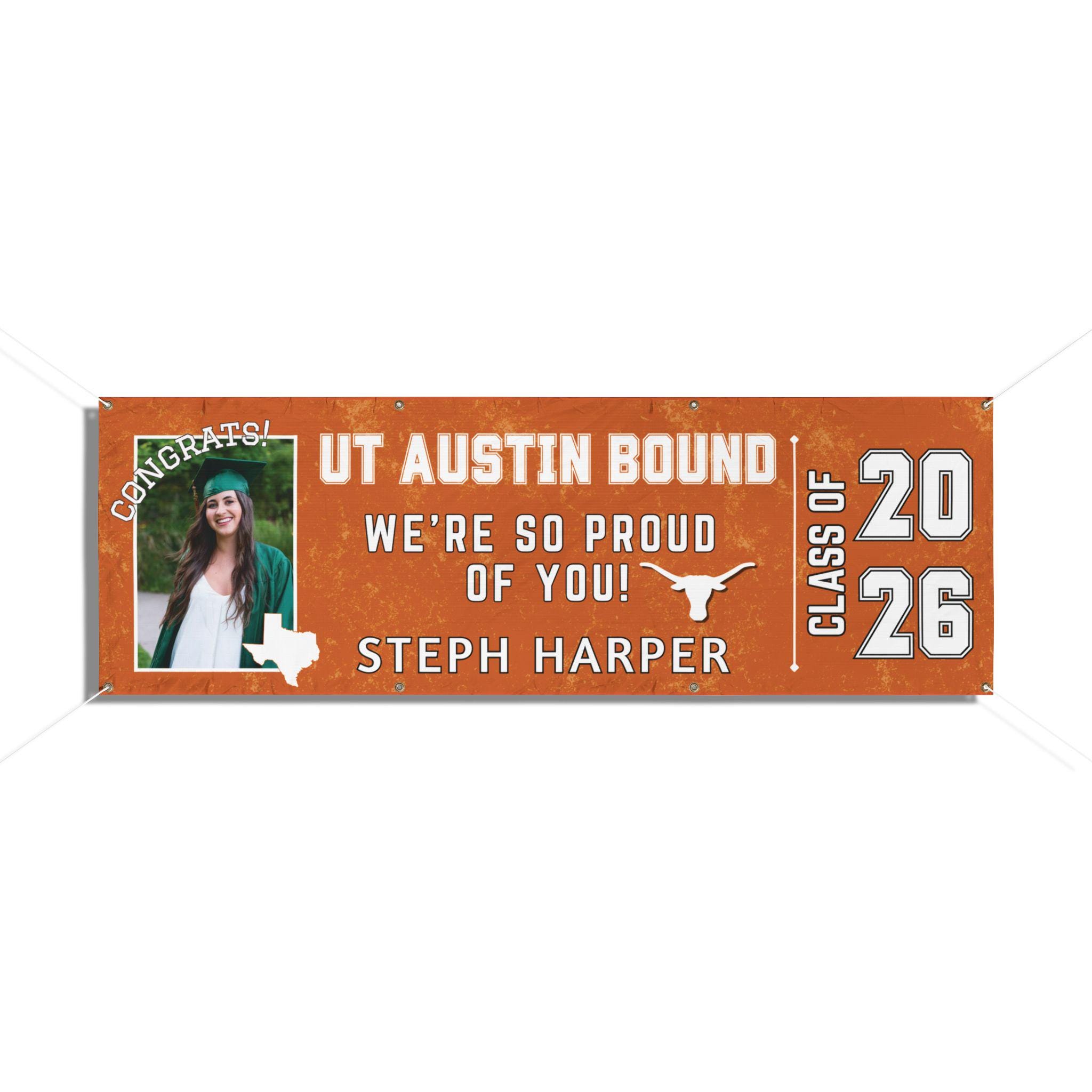 UT Austin Graduation Banner, 2026 Personalized Graduation Yard Sign ...