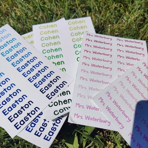 Gradient Name Stickers for School | School Supply Labels |  Clear Teacher name Stickers | Classroom Labels | Name Labels