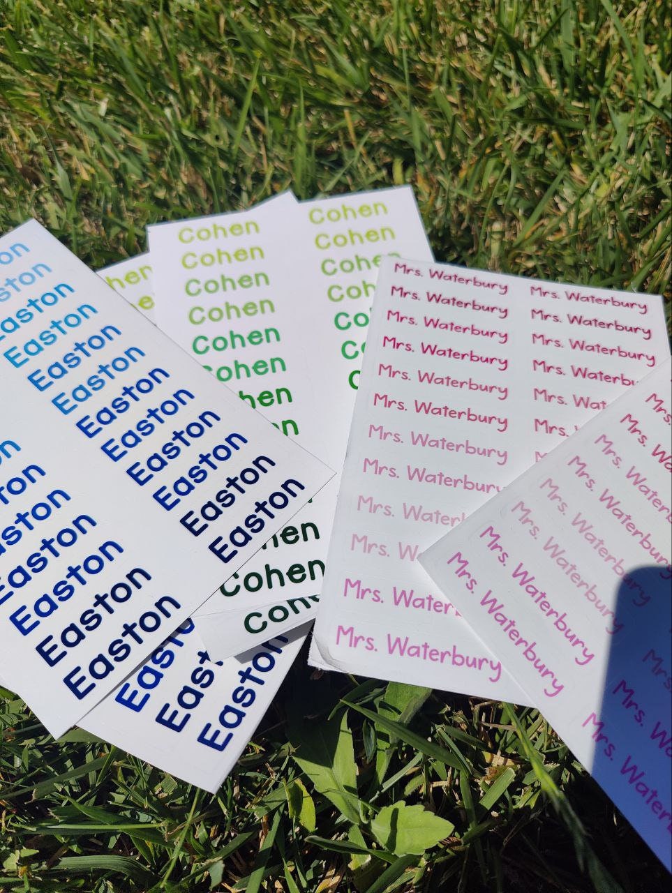 Gradient Name Stickers for School | School Supply Labels |  Clear Teacher name Stickers | Classroom Labels | Name Labels