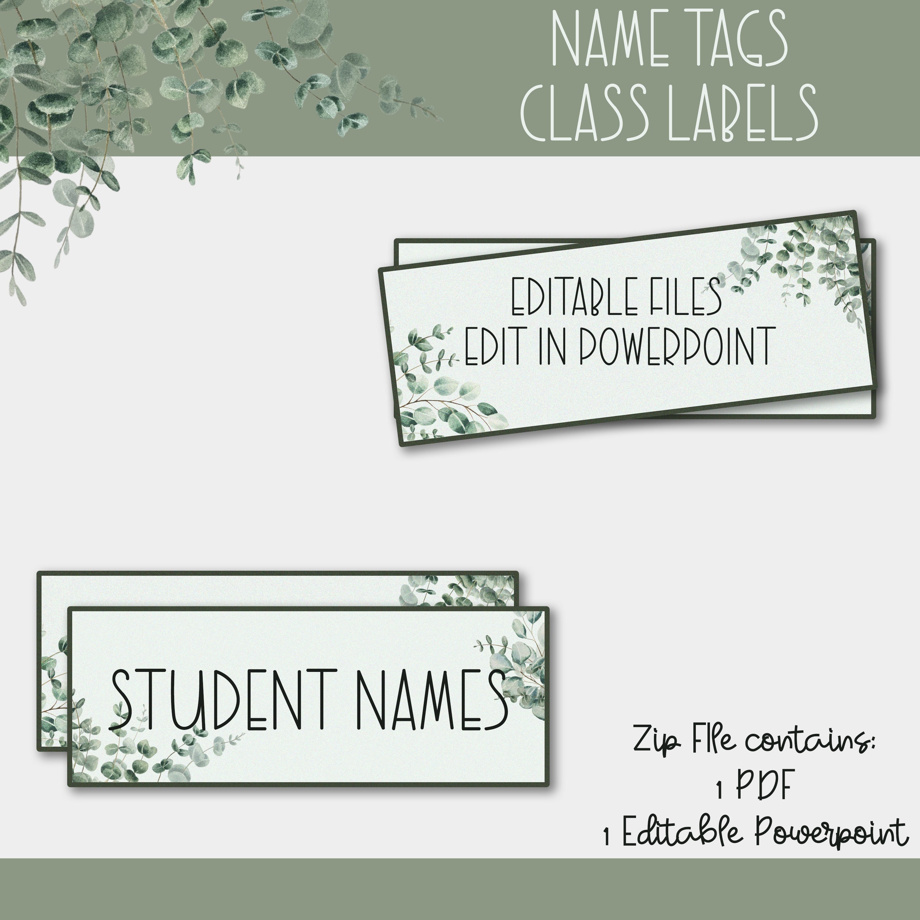 EDITABLE Christmas Name Tags Printable Classroom Nametags Elementary School Name  Tags Teacher Printable Classroom Labels 