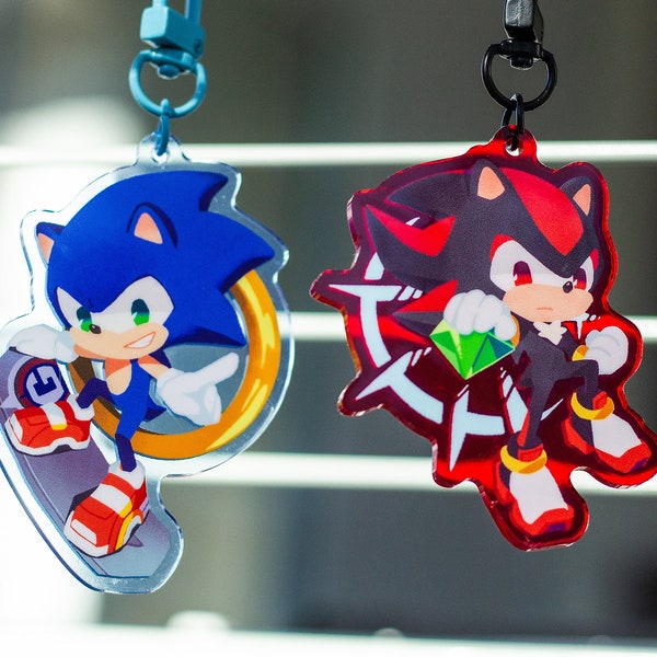 Sonic & Shadow the Hedgehog Acrylic Keychain Charm