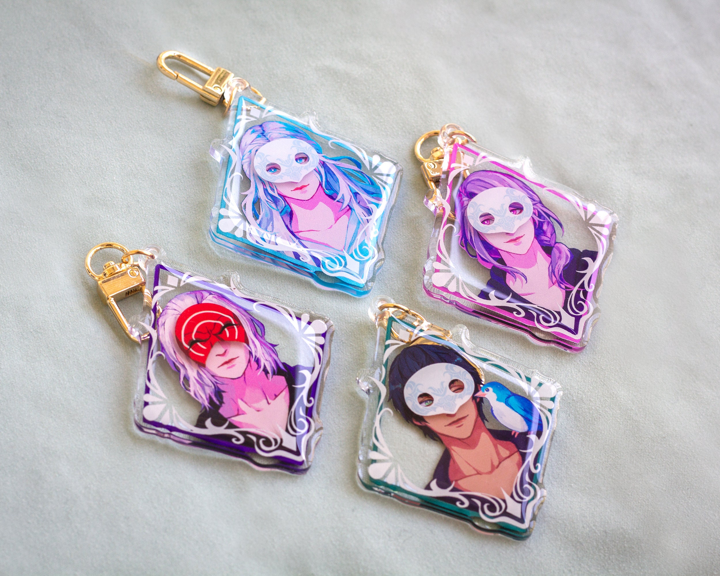 FFXIV Endwalker Masked Ancients Acrylic Keychains