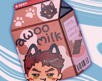 Pin's AWOO en métal laiteux (Aimant en option)