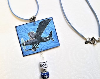 Schloss im Himmel Flugzeug Anhänger Halskette - Anime Schmuck für Mädchen - Film Fandom Halskette