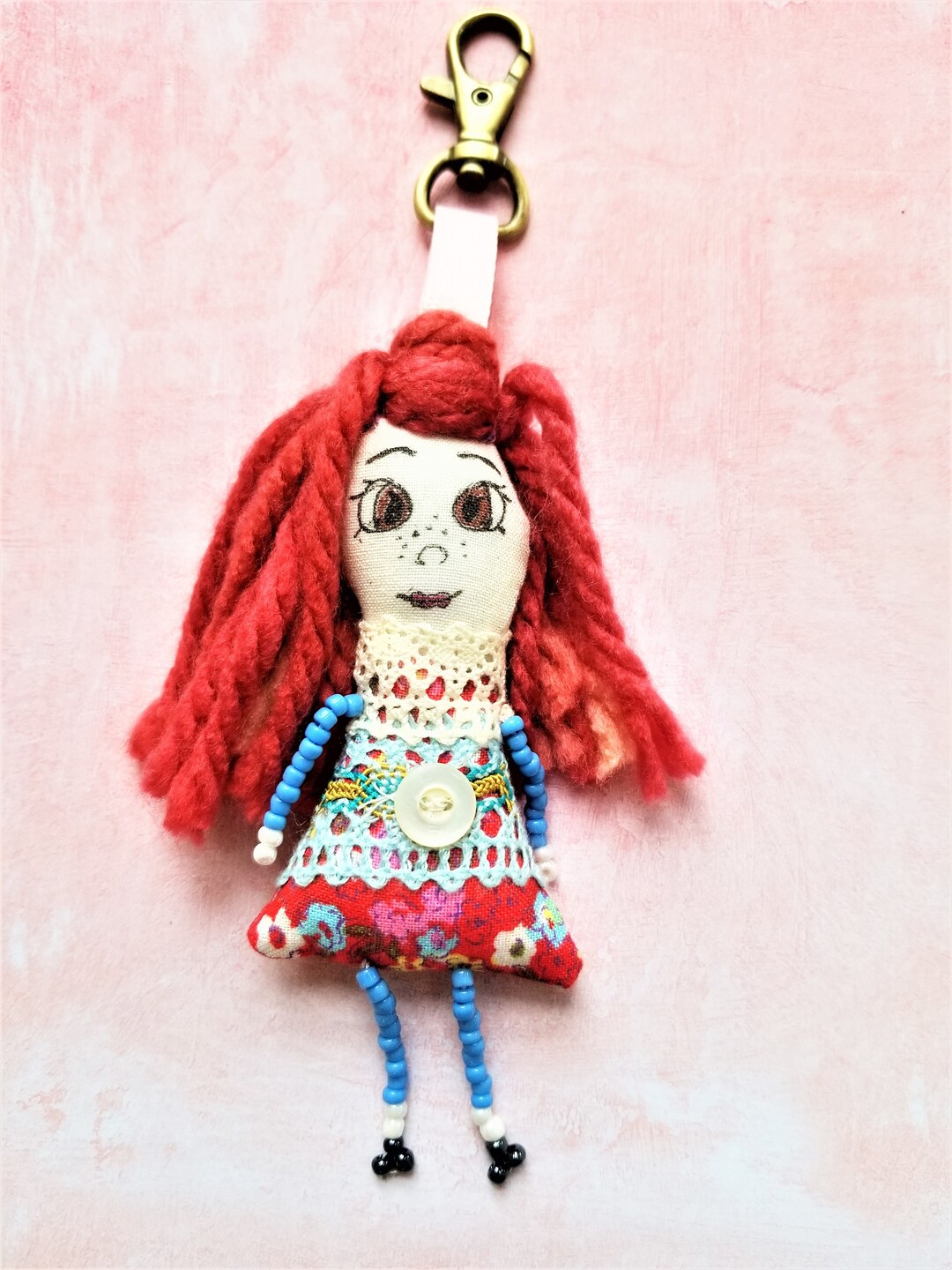 Doll Bag Charm Mini Doll Keychain Dangle Cute Doll Key Ring Charm for