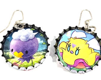 Pendientes Drifloon & Flittle - Pendientes colgantes con forma de tapón de botella