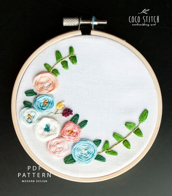 iThinksew - Patterns and More - 5 X 8 Romantic Roses Embroidery PDF  Pattern