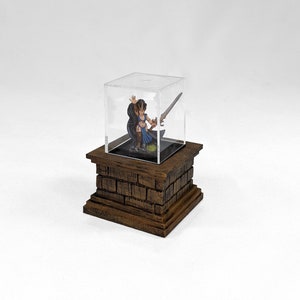 Dice Cube Pedestal Display Stand Sandstone/Brown