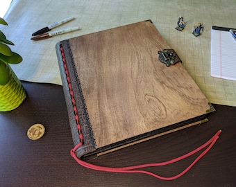 Magna Liber Consocia, a larger tabletop companion book and handcrafted game box (stock - red cord with red lining)