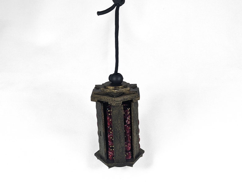 Lantern-style Dice Caddy wooden Bronze