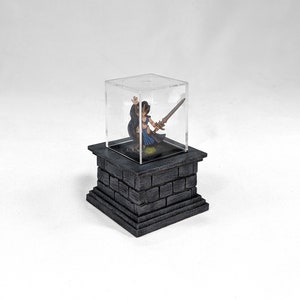 Dice Cube Pedestal Display Stand Granite/Grey