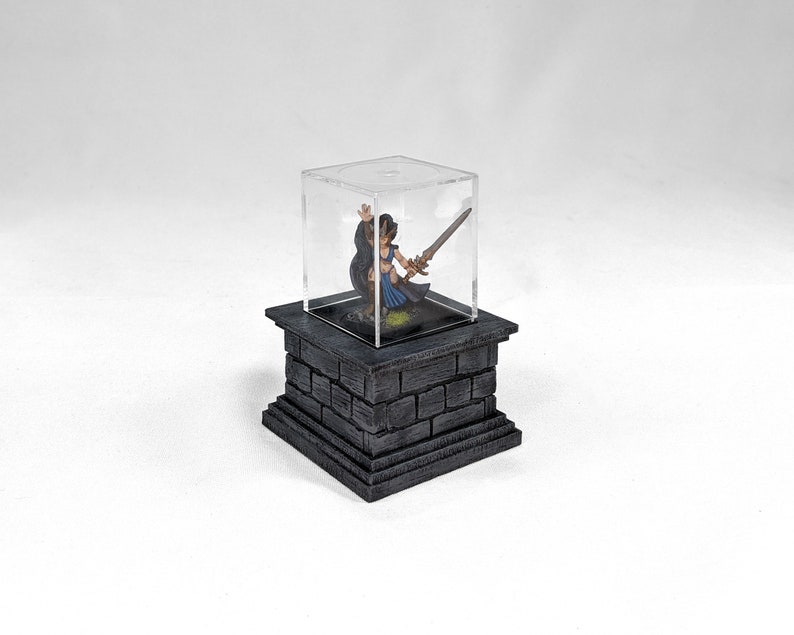 Dice Cube Pedestal Display Stand Granite/Grey