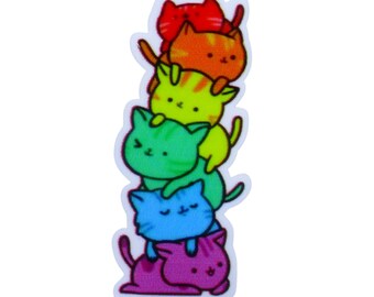 Rainbow of Cats Resin Needle Minder for Cross Stitch  D15