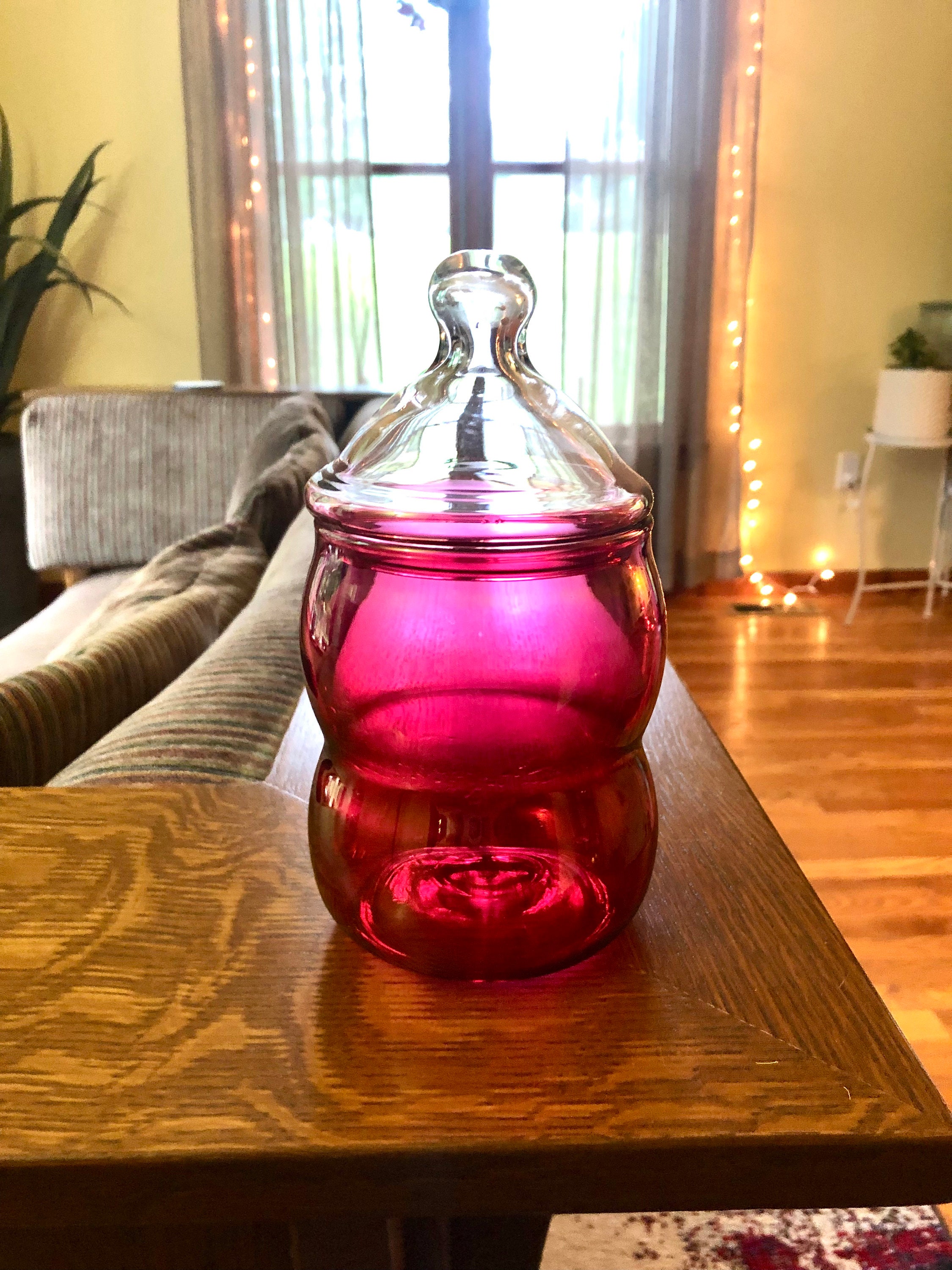 Mid-Century Small Glass Candy Jar for sale at Pamono