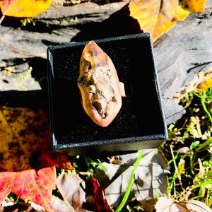 Alluring Topaz Statement Ring. Topaz Stone. Raw Crystal. Electroformed Ring. Statement Ring.