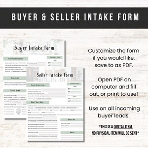 Buyer and Seller Questionnaire - Real Estate, Template for Real Estate Agents
