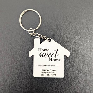 Personalized Real Estate Closing Keychain | Custom Home Sweet Home Keychains for Realtors & Homeowners