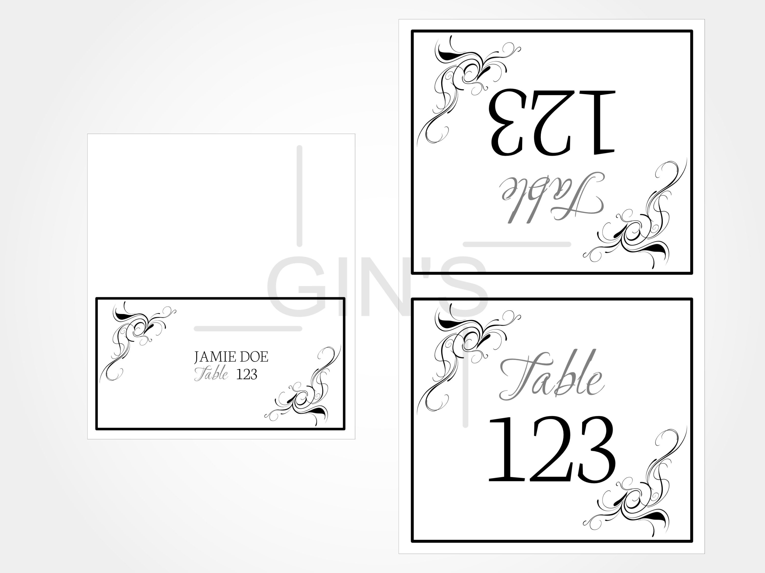Wedding Table Cards Editable Printable PDF | Etsy