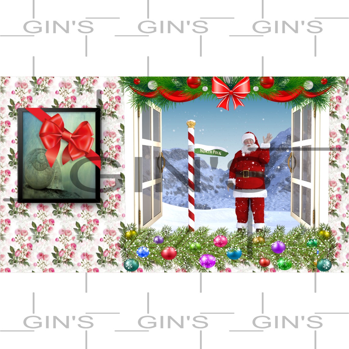 Zoom Background Santa Claus Christmas Scenes | Etsy
