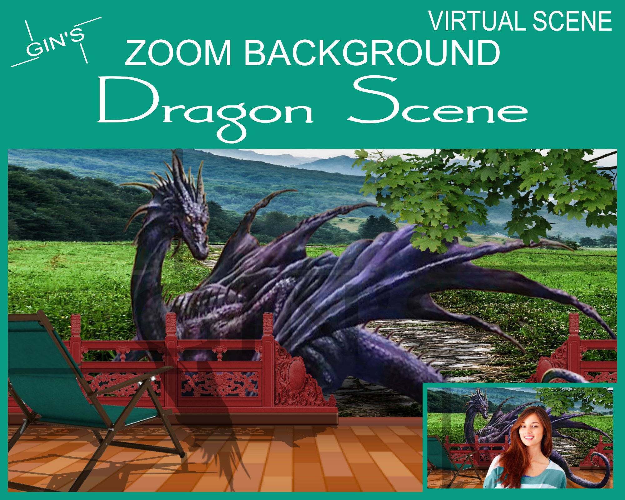 Zoom Background Dragon Fantasy Scene Etsy UK