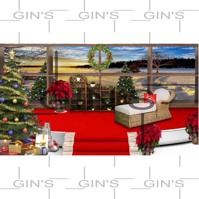 Zoom Background Christmas Holiday Scene Etsy