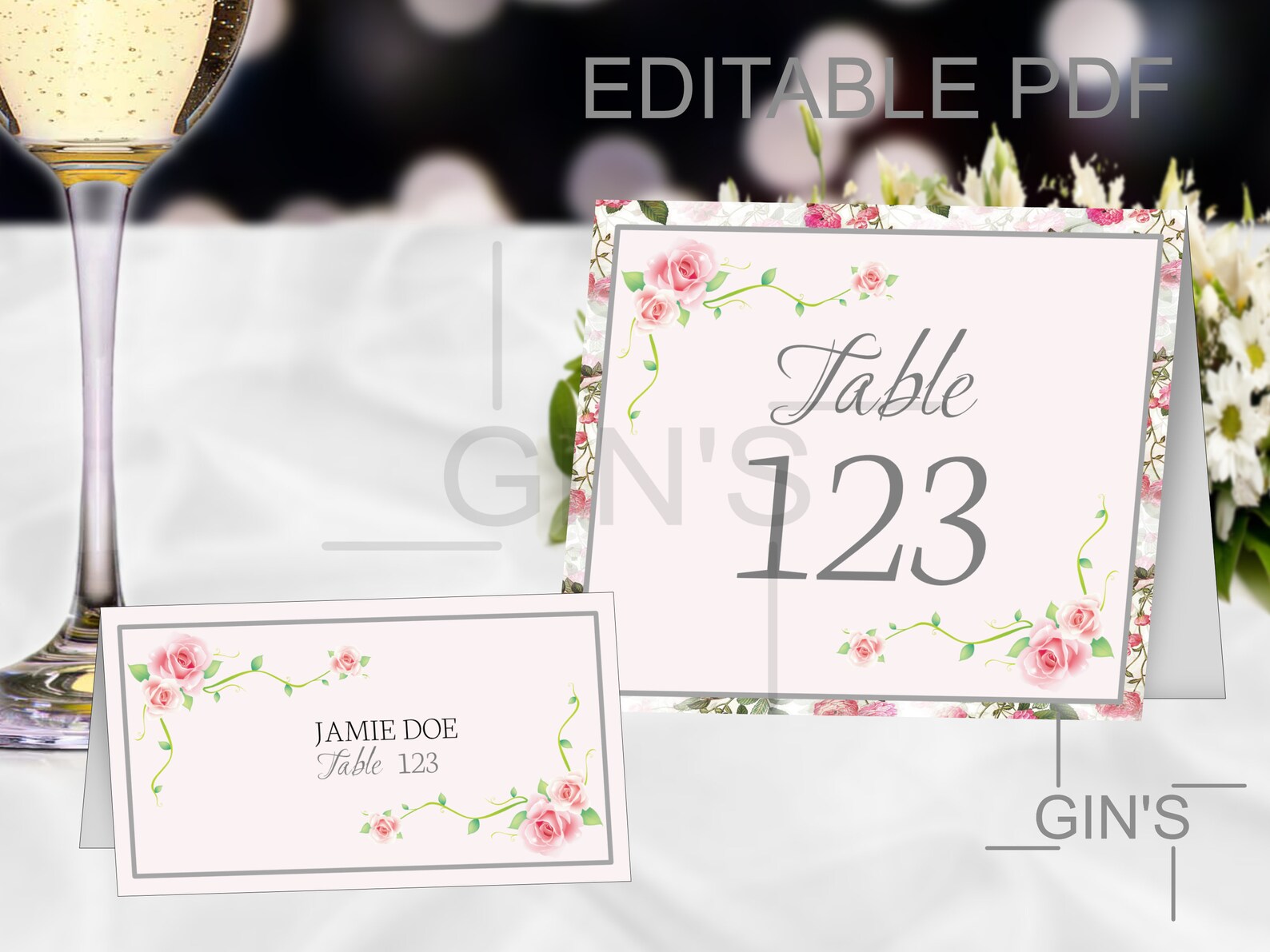 Wedding Table Cards Editable Printable PDF | Etsy