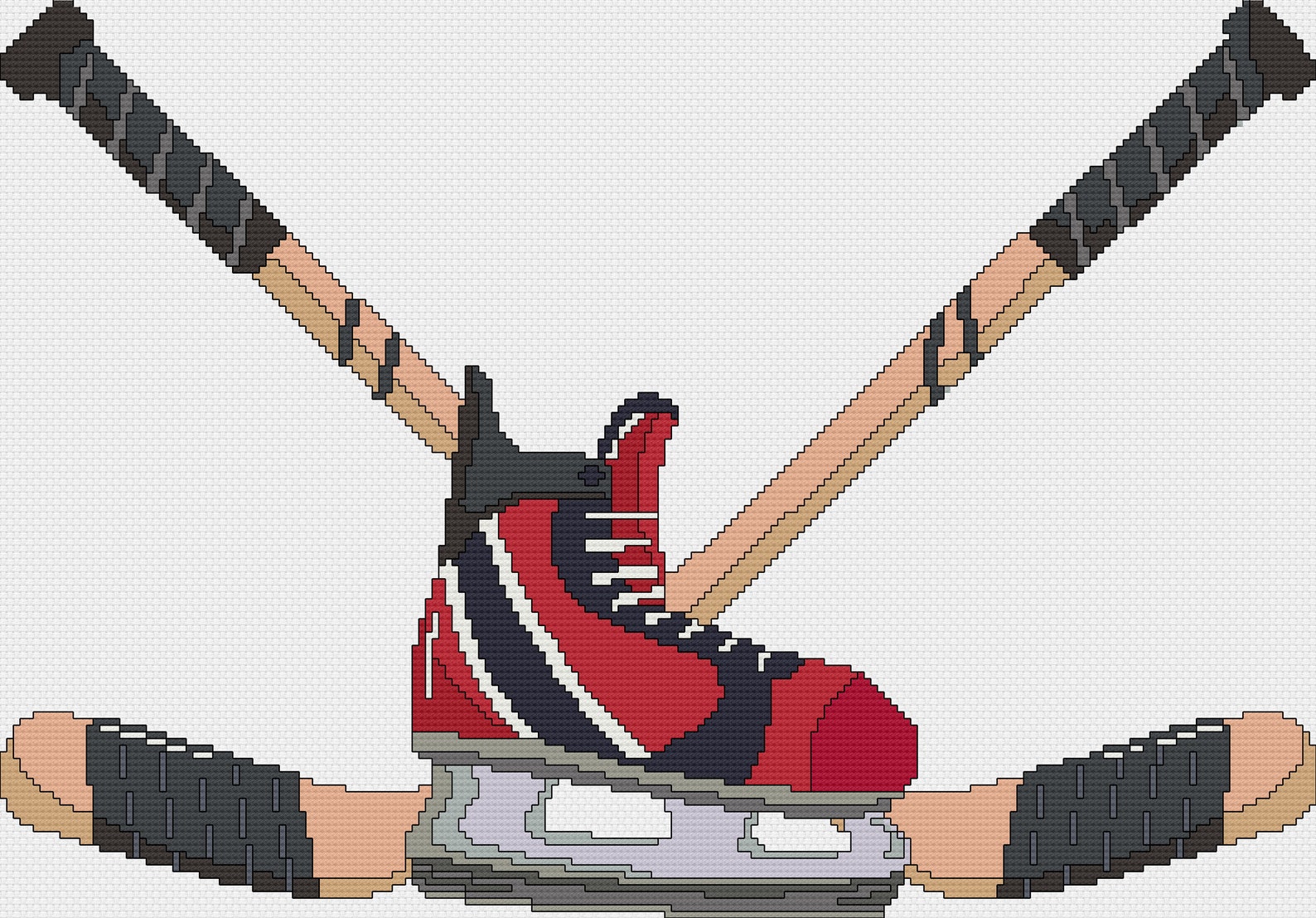 Hockey CrossStitch Pattern Stick Ice Puck Skate Cross Stitch Etsy
